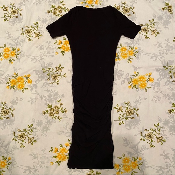 James Perse Size 0 Black Ruched T-Shirt Dress - Picture 6 of 7